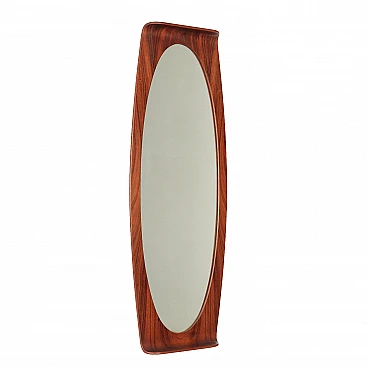 Wall mirror in stained curved plywood in the style of Campo and Graffi, 1960s