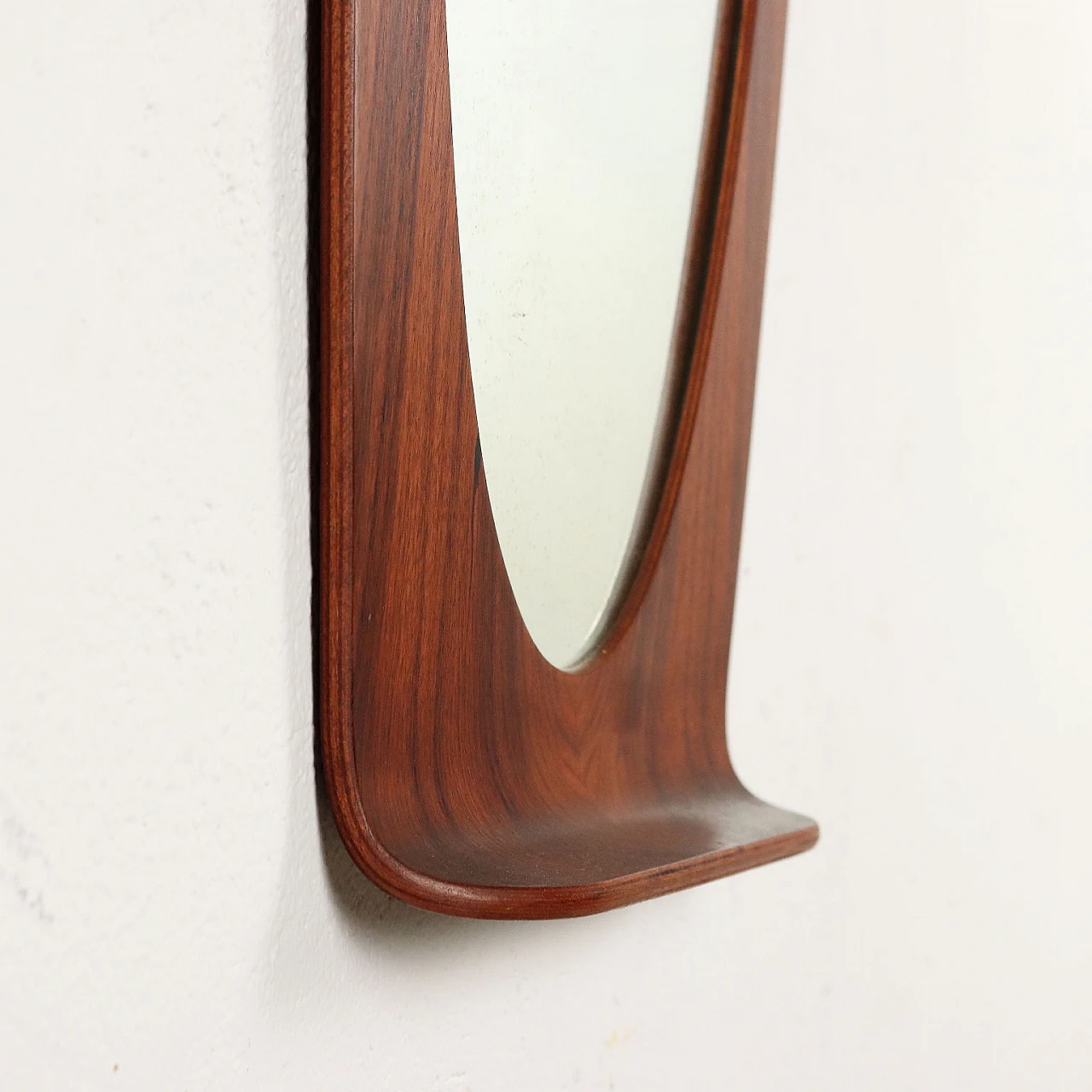 Wall mirror in stained curved plywood in the style of Campo and Graffi, 1960s 8