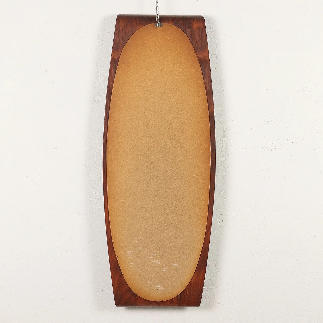 Wall mirror in stained curved plywood in the style of Campo and Graffi, 1960s 9