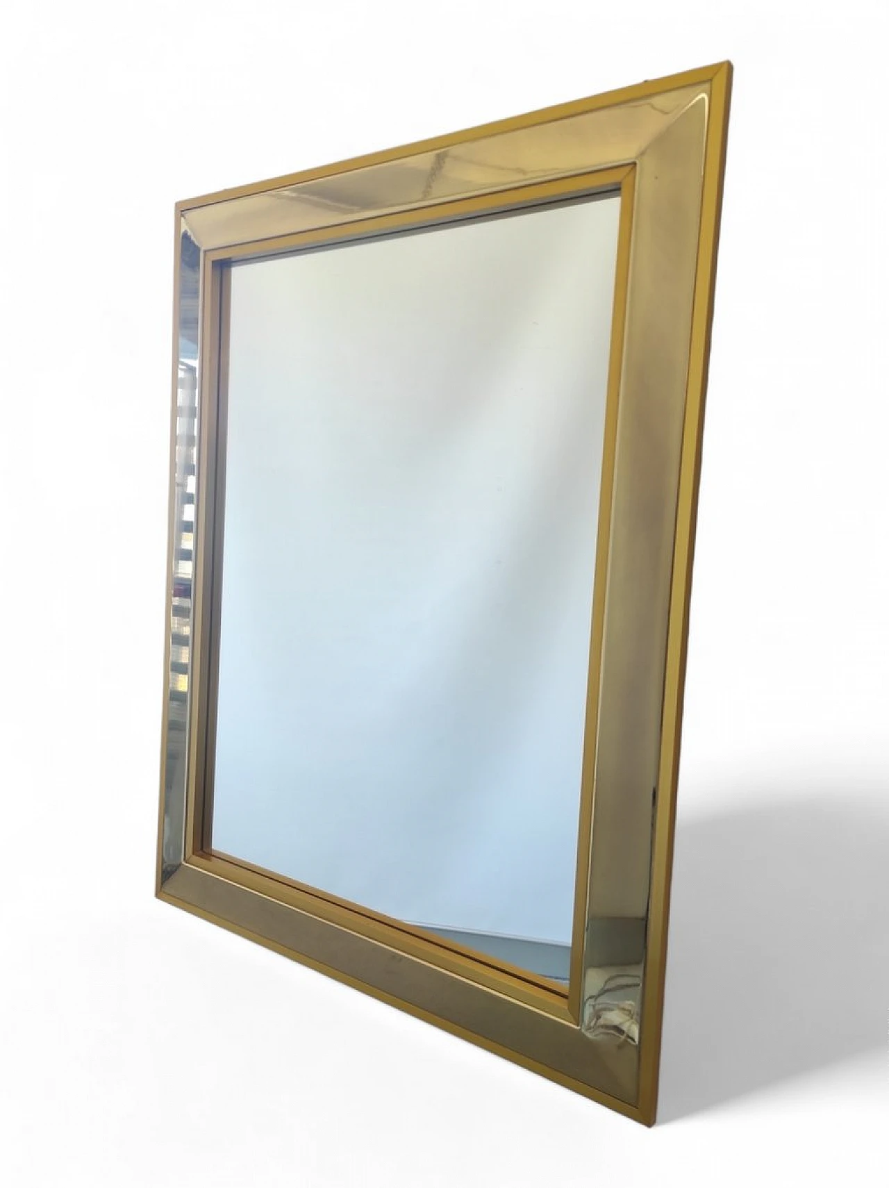 Mirror with gilded brass frame, 1970s 1