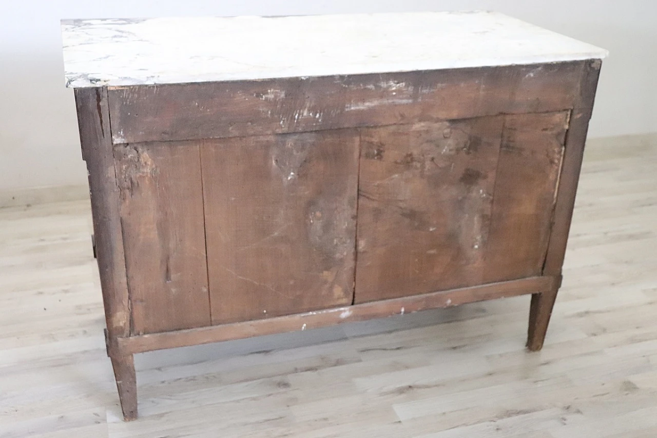 Empire walnut commode with marble top, early 19th century 14