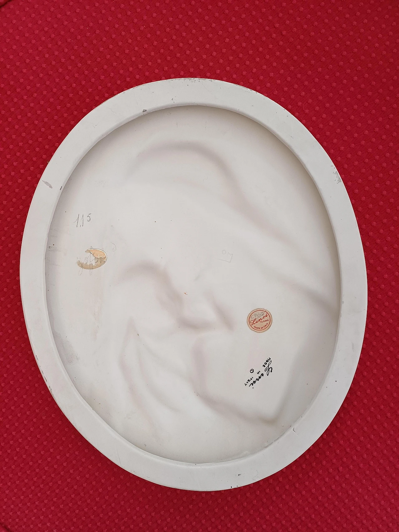 Ceramic plate of Madonna and Child by Lenci, 1950s 9