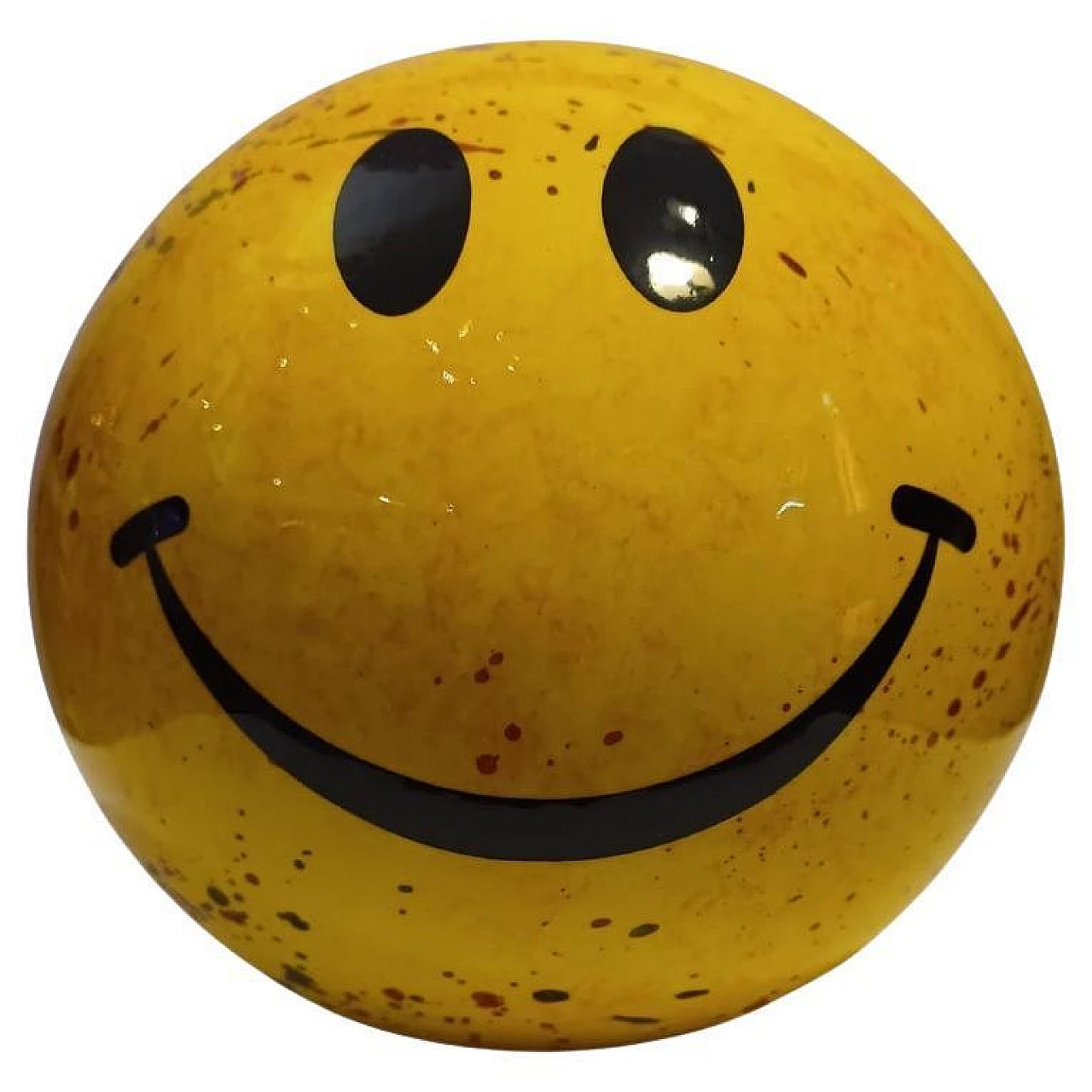 Yellow ceramic smile sculpture, 2000s 1