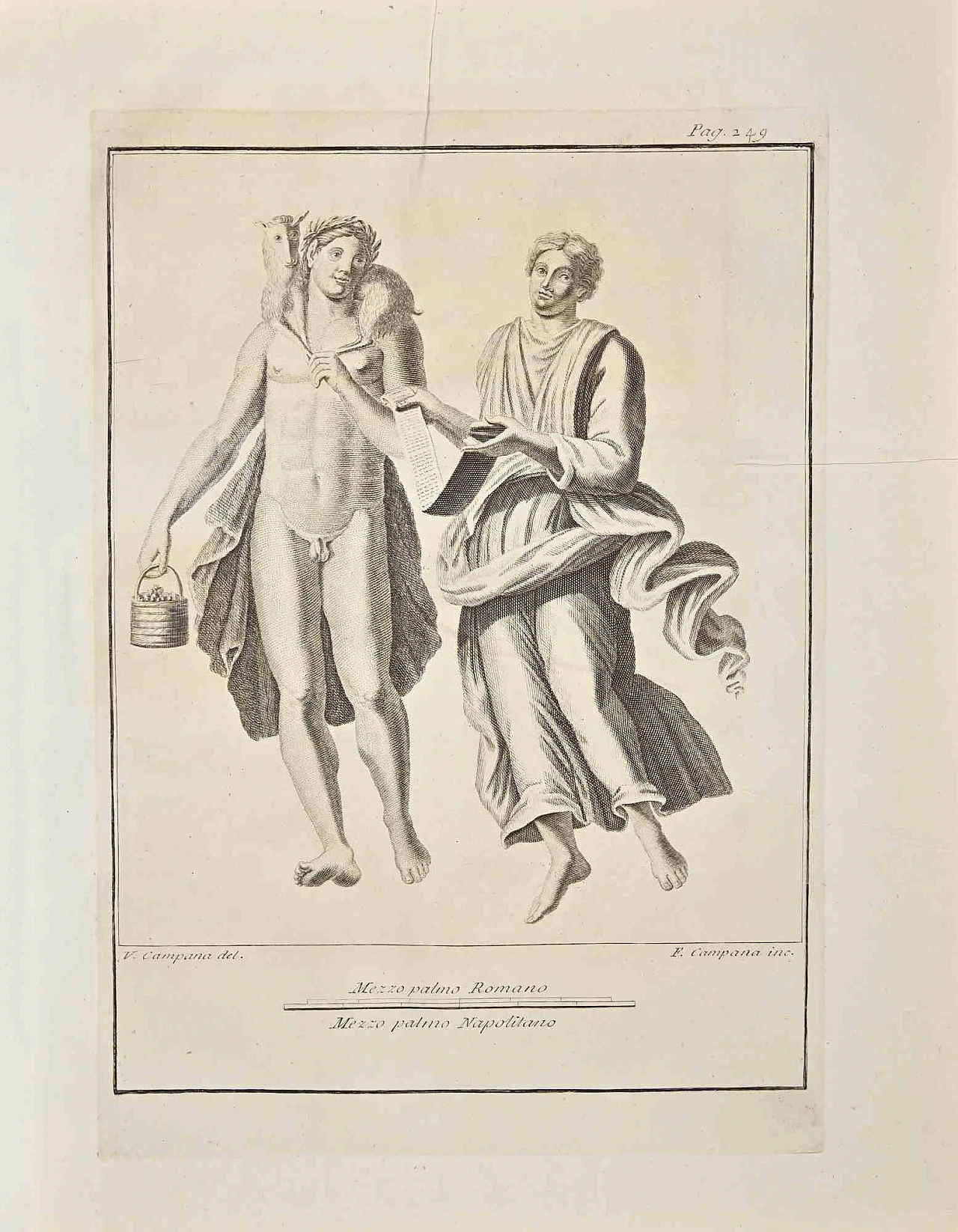 Ferdinando Campana, Ancient Roman Scene , Etching  18th century 1