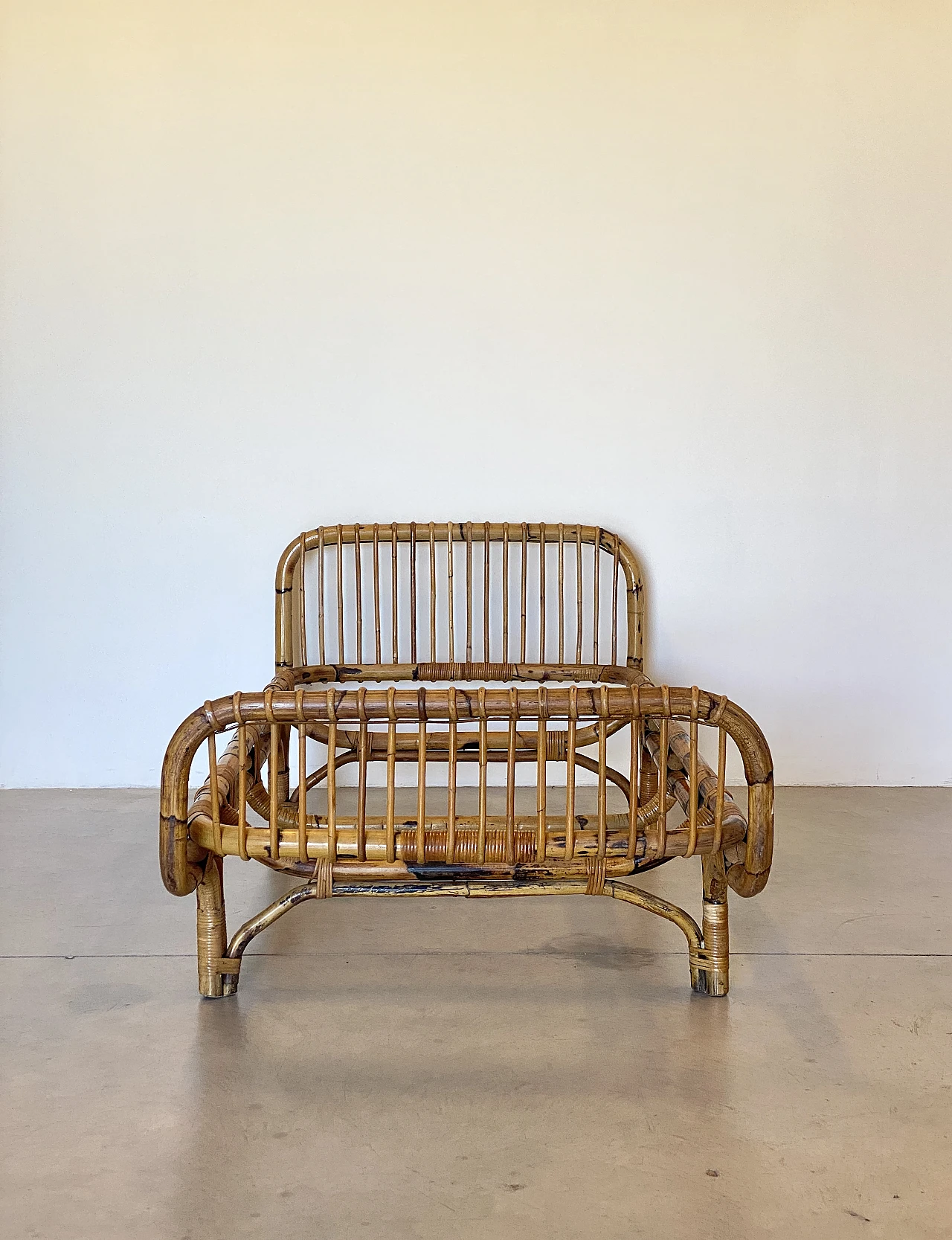 Wicker and bamboo single bed, 1970s 6