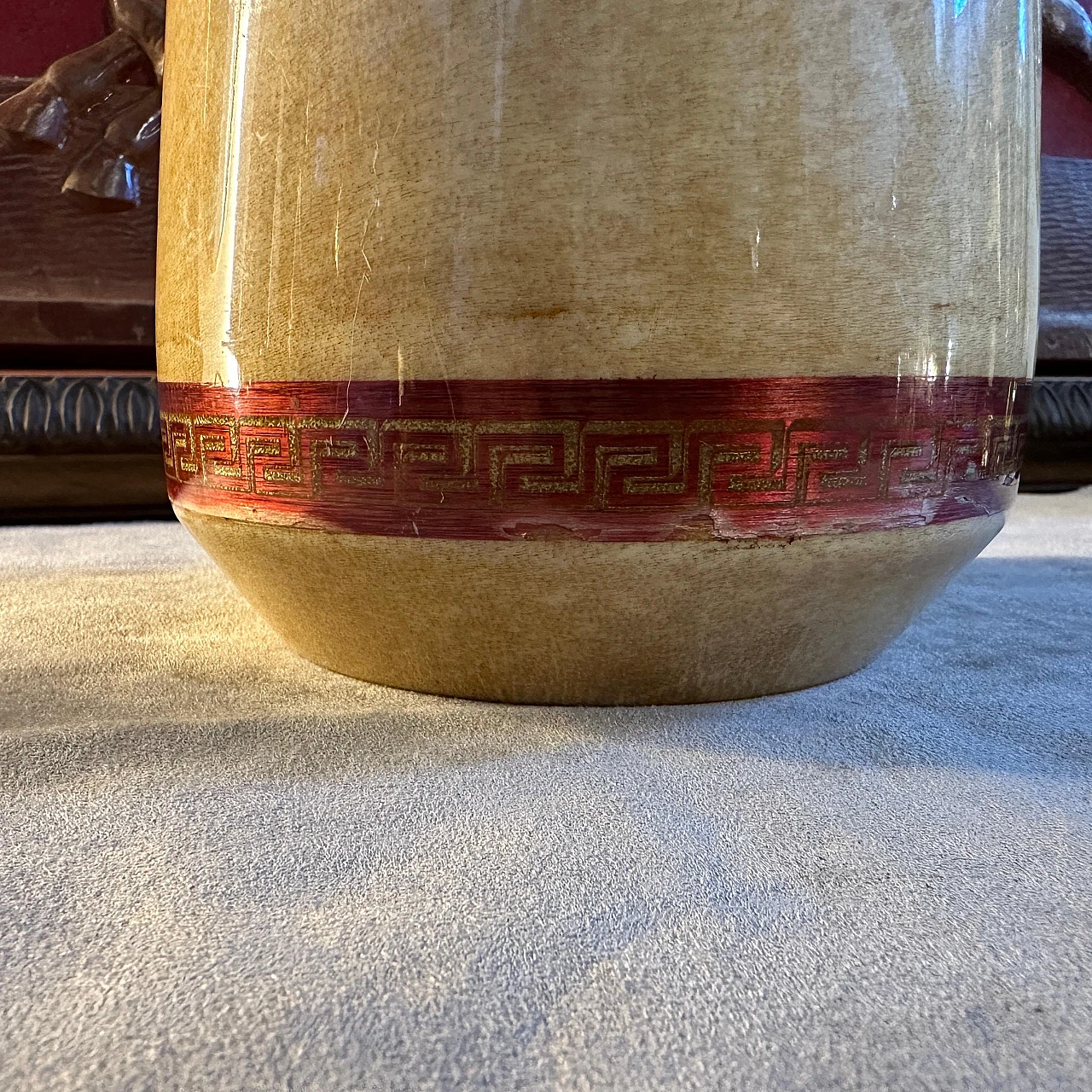 Brass and leather ice bucket by Aldo Tura, 1950s 3