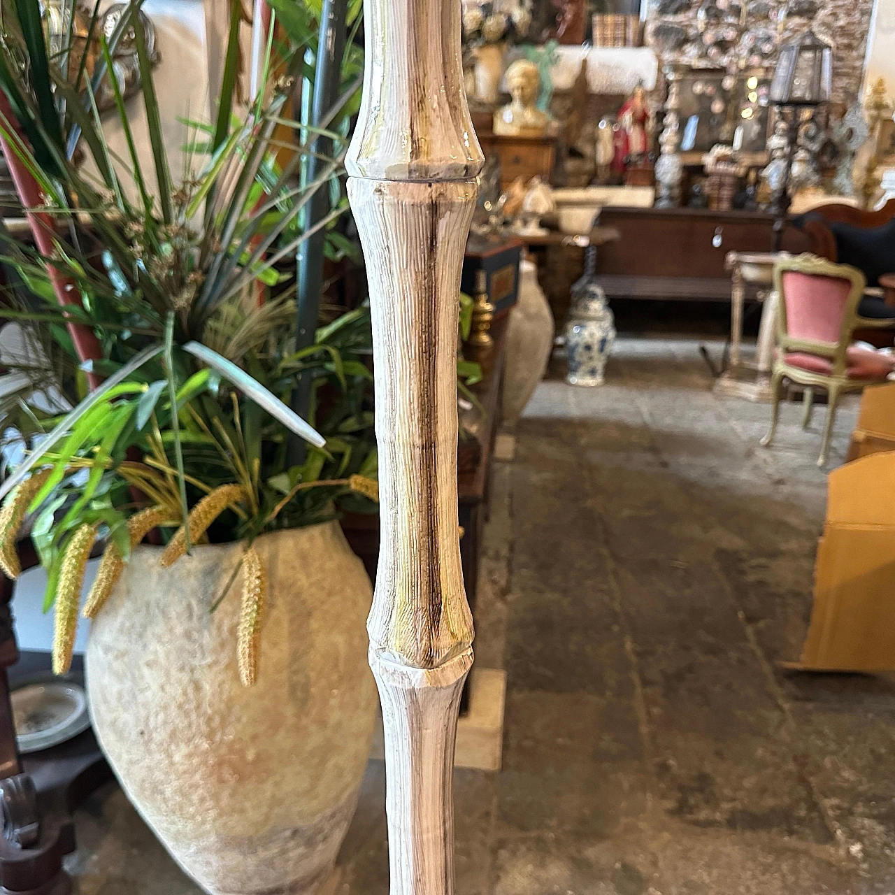 Ceramic and brass floor lamp, 1950s 9