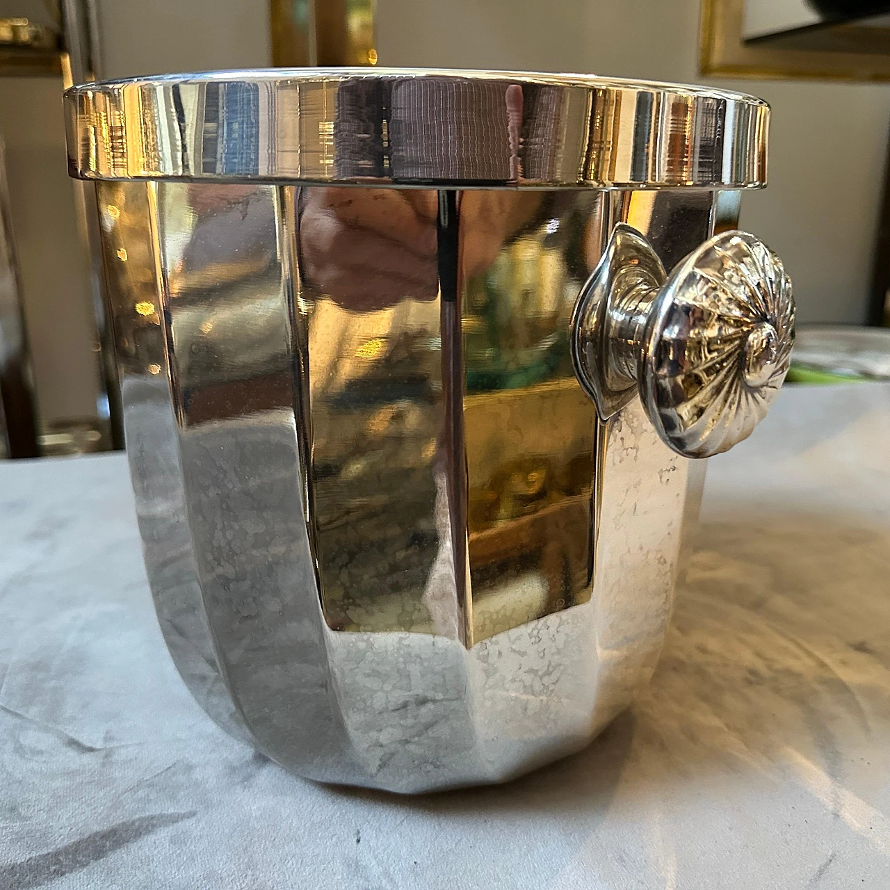 Silver-plated cooler by Ricci Argenterie, 1980s 5