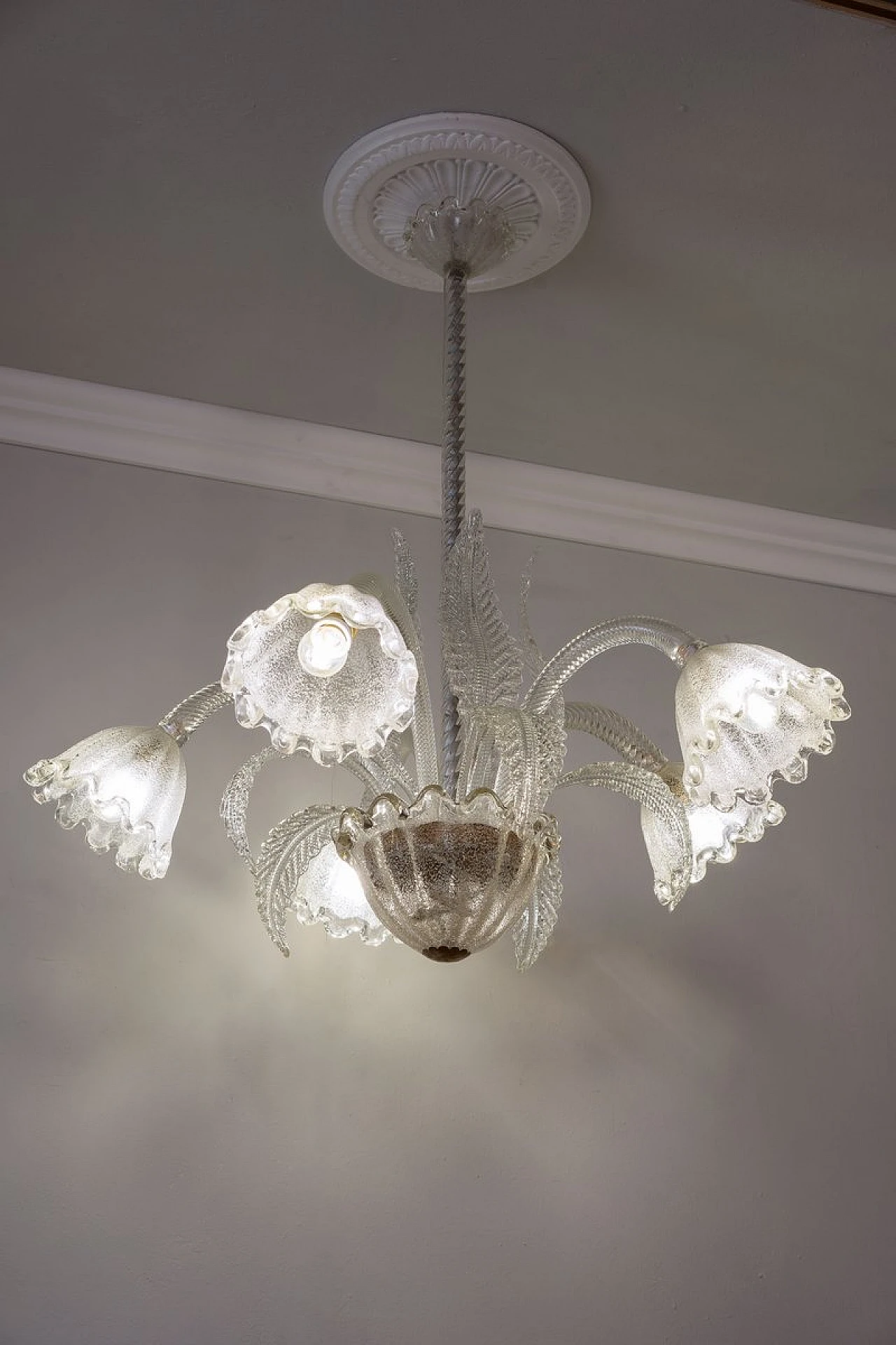 Lampadario di Ercole Barovier per Barovier & Toso, anni '30 1