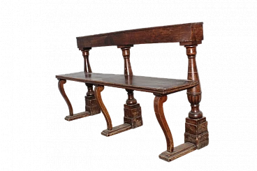 Louis XVI walnut bench, 18th century