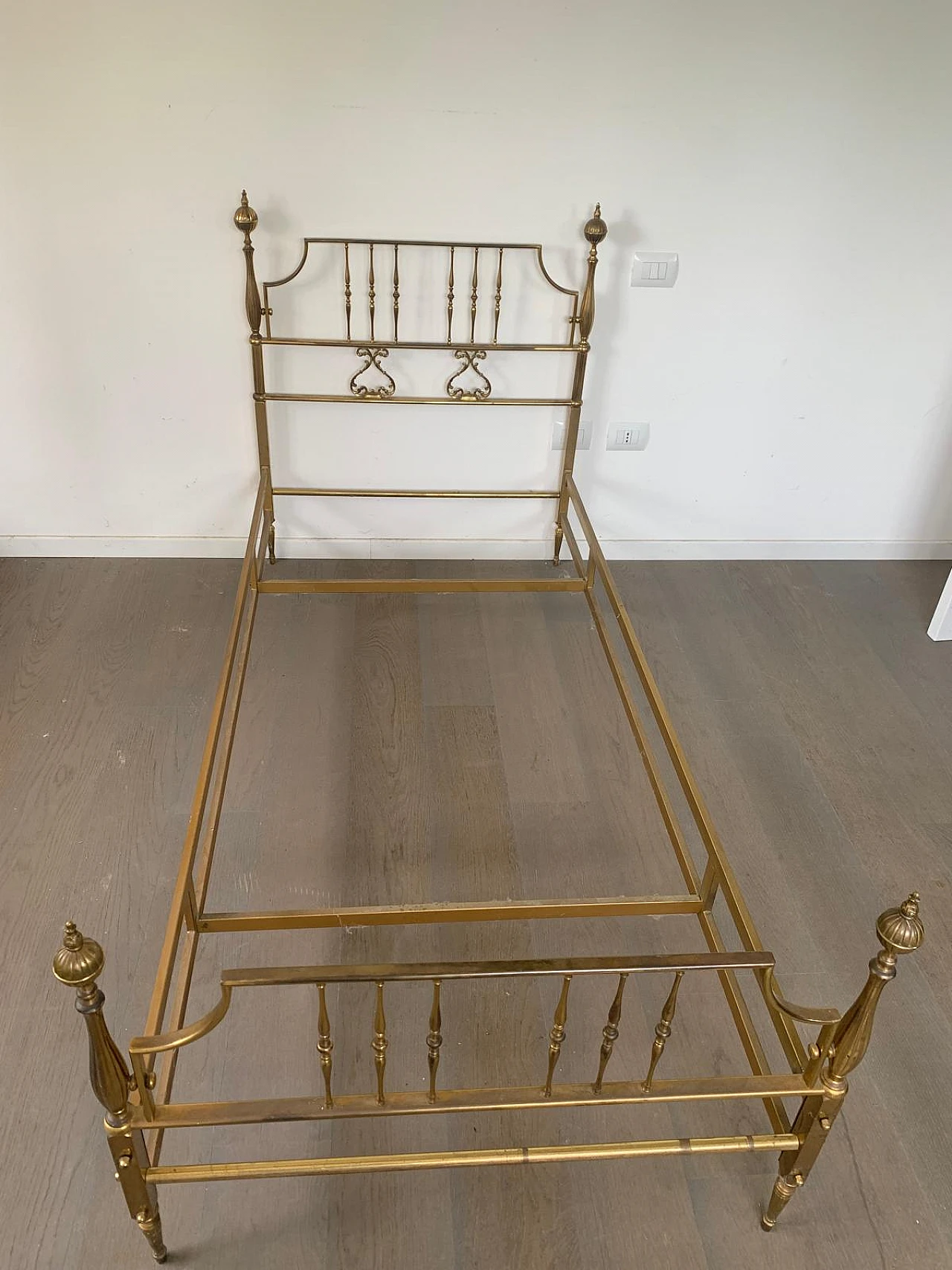 Brass single bed, 1950s 2