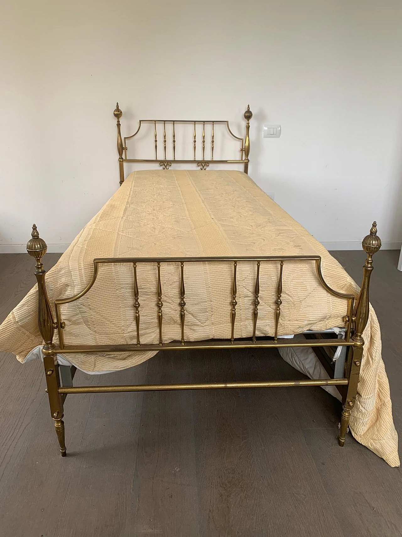 Brass single bed, 1950s 10