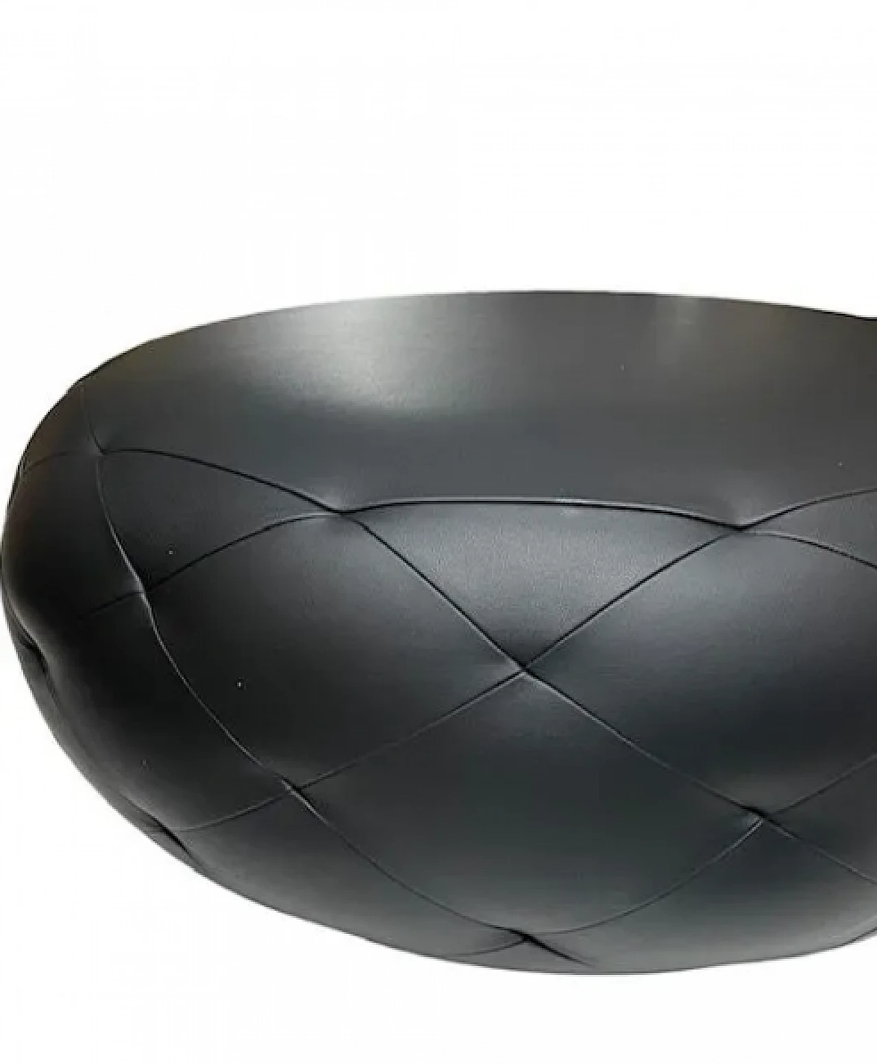 Black leather Glam pouf by Gino Carollo for Bonaldo 1