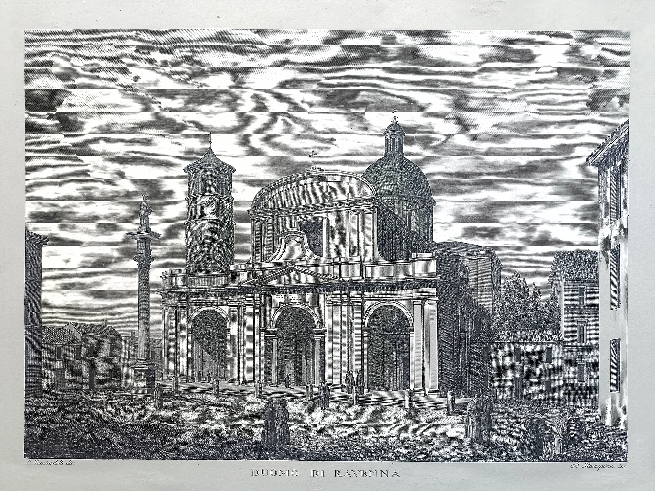 B. Rosaspina, Cathedral of Ravenna, etching, 19th century 3