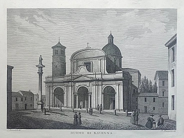 B. Rosaspina, Cathedral of Ravenna, etching, 19th century