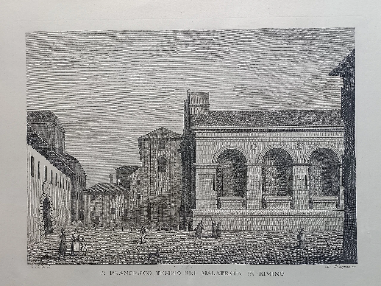 B. Rosaspina, Malatesta Temple in Rimini, etching, 19th century 3