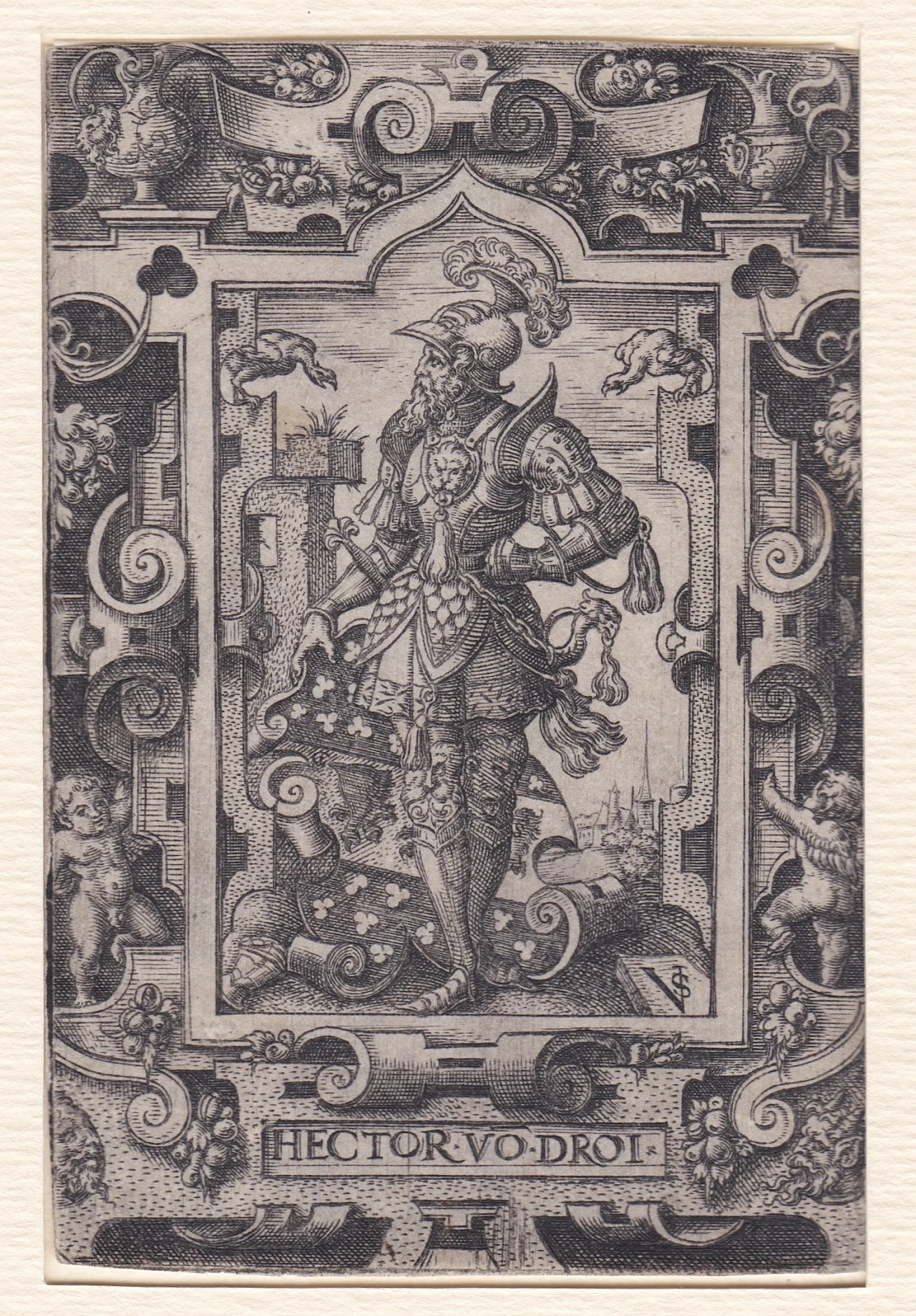 Virgil Solis, Hector vo Droi, burin engraving, 16th century 3