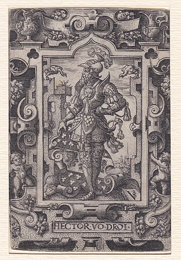 Virgil Solis, Hector vo Droi, burin engraving, 16th century