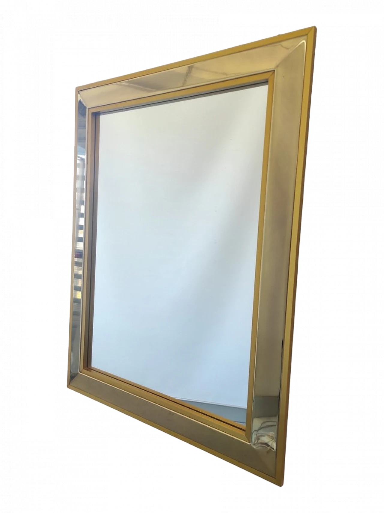 Mirror with gilded brass frame, 1970s 6
