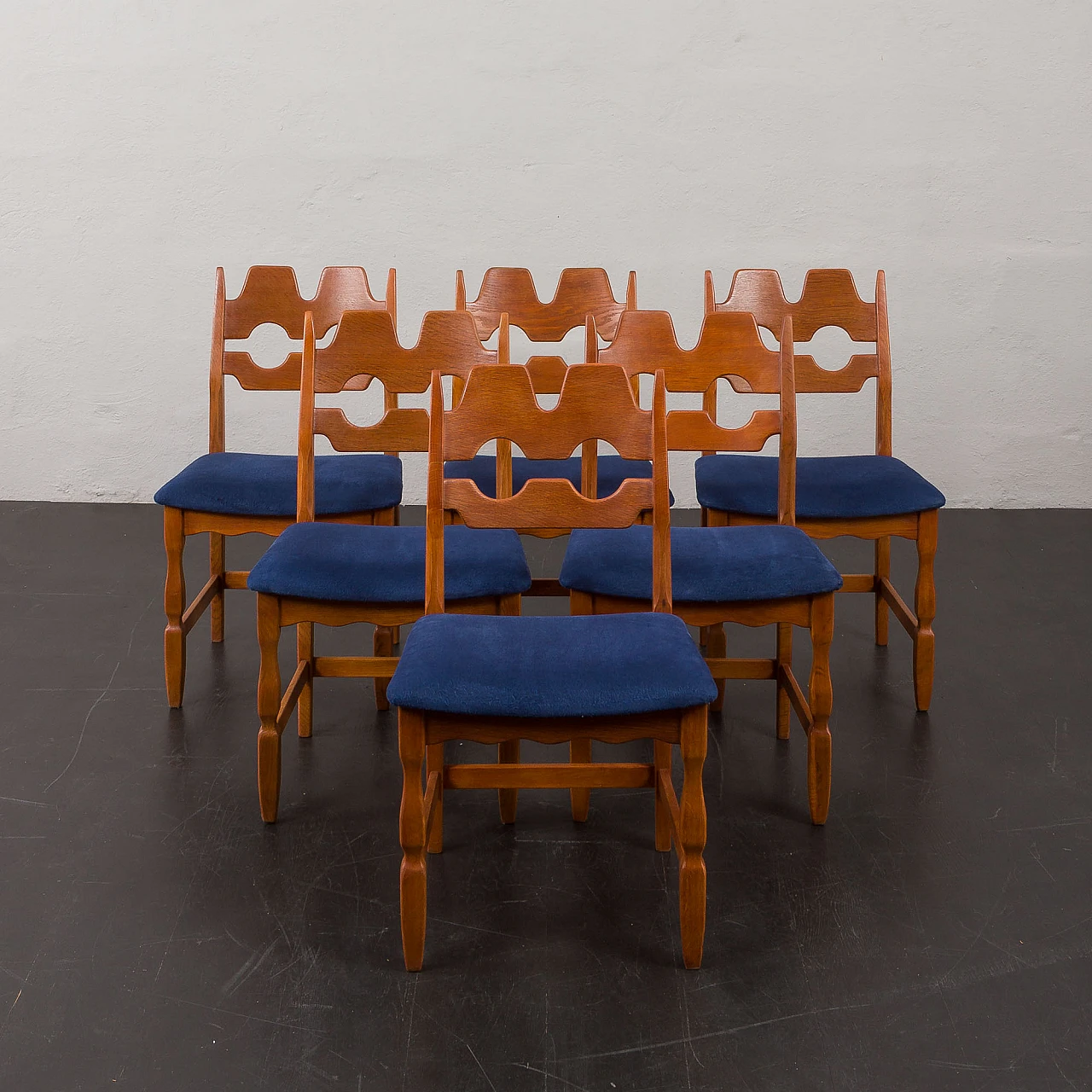 6 Razor Blade chairs by Henning Kjaernulf for Nyrup, 1960s 1