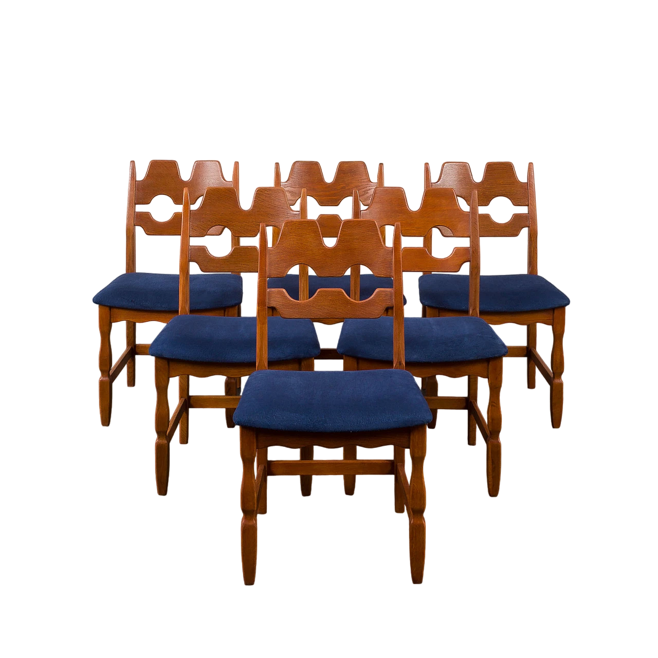6 Razor Blade chairs by Henning Kjaernulf for Nyrup, 1960s 2
