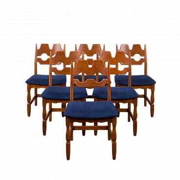 6 Razor Blade chairs by Henning Kjaernulf for Nyrup, 1960s