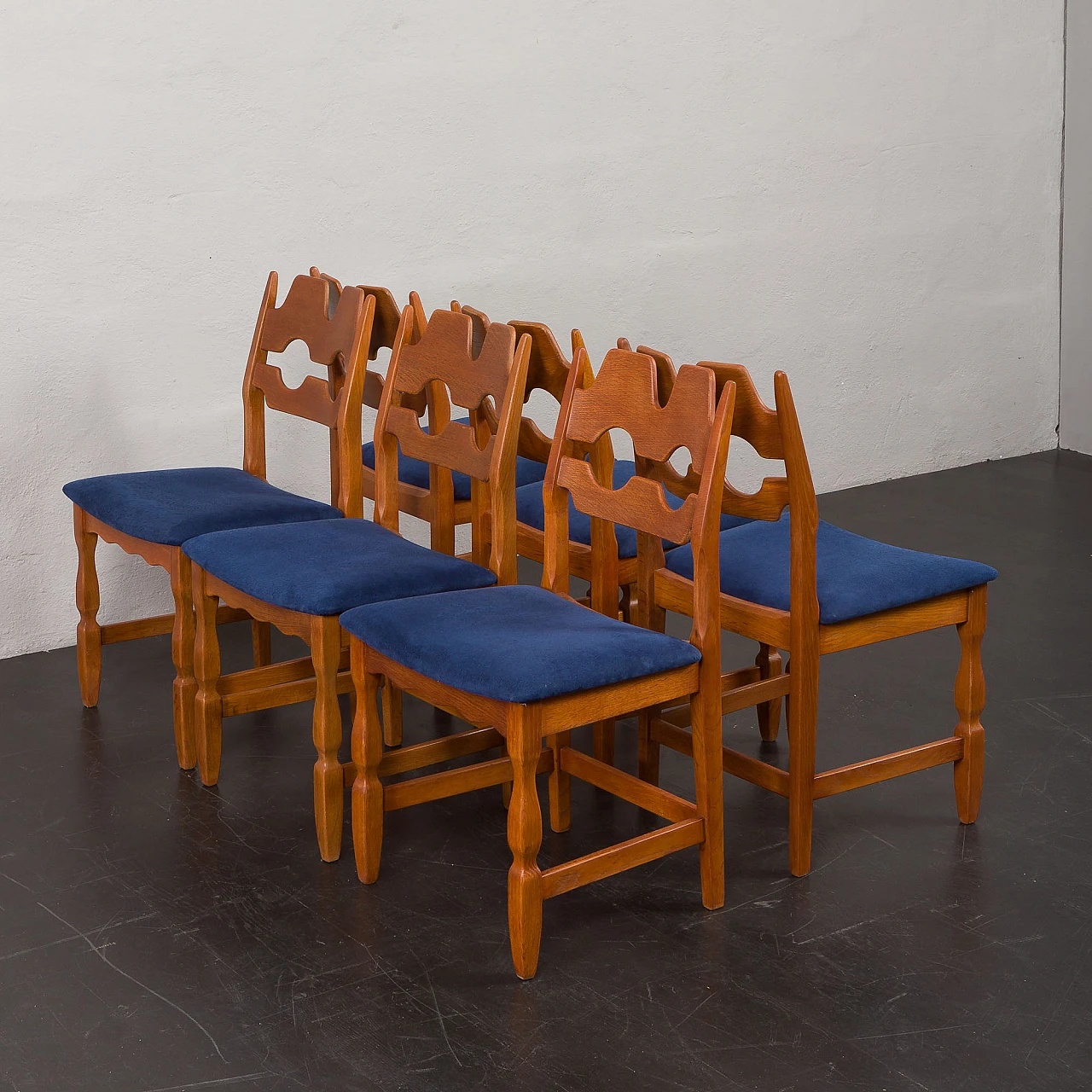 6 Razor Blade chairs by Henning Kjaernulf for Nyrup, 1960s 7