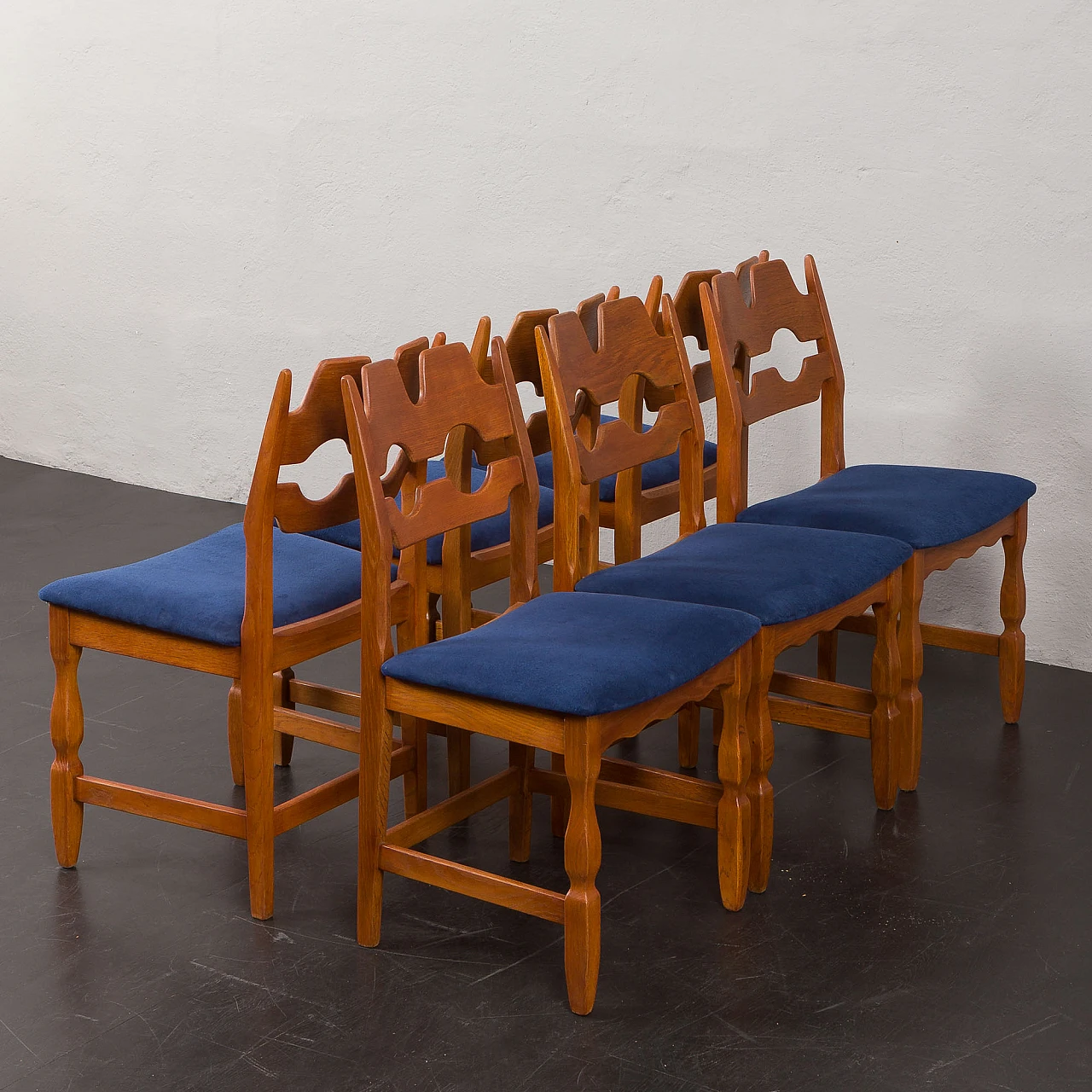 6 Razor Blade chairs by Henning Kjaernulf for Nyrup, 1960s 8