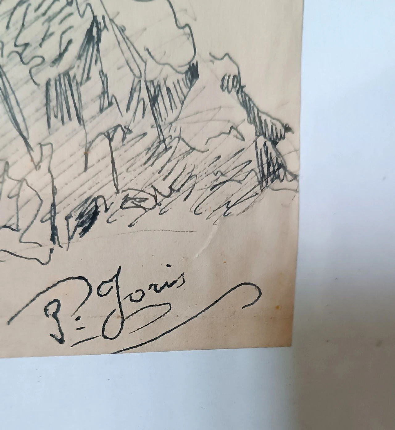 Pio Joris, figura femminile, disegno a china su carta, '800 9