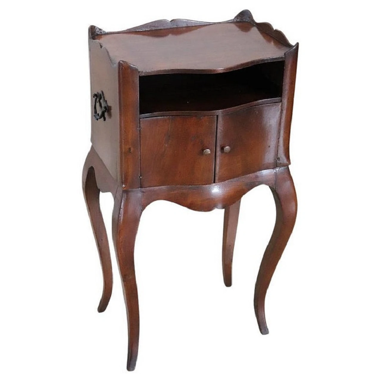 Louis XV style walnut bedside table, late 19th century 1