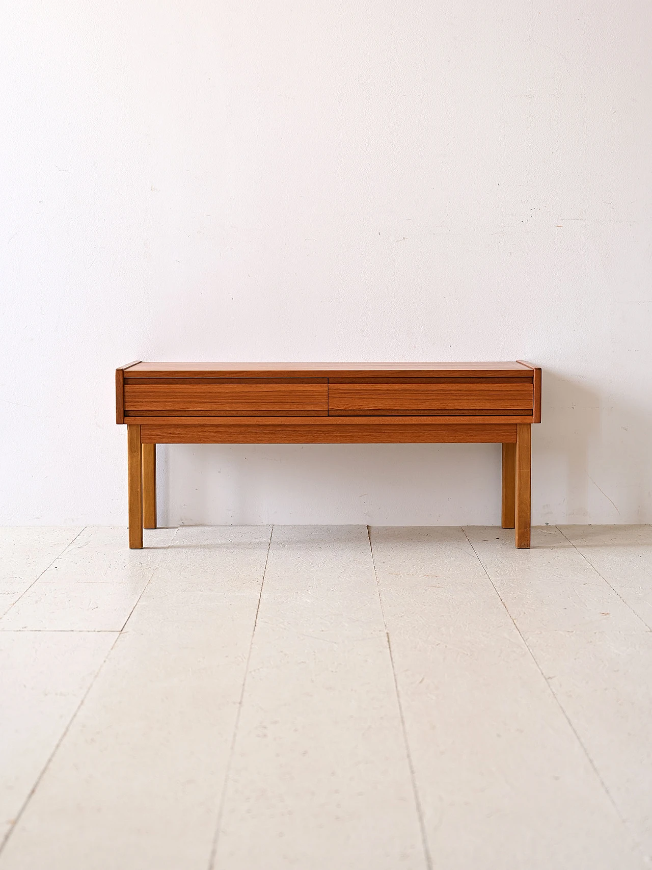 Scandinavian teak TV cabinet with drawers, 1960s 2