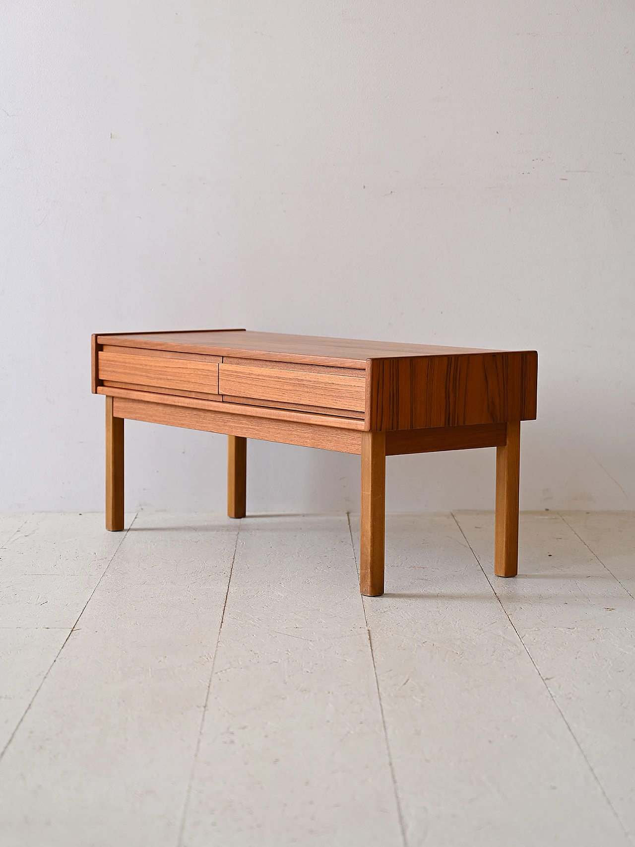 Scandinavian teak TV cabinet with drawers, 1960s 4