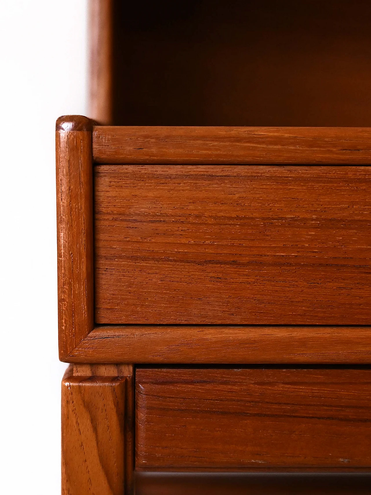 Scandinavian teak bedside table with double shelf and drawer, 1960s 9