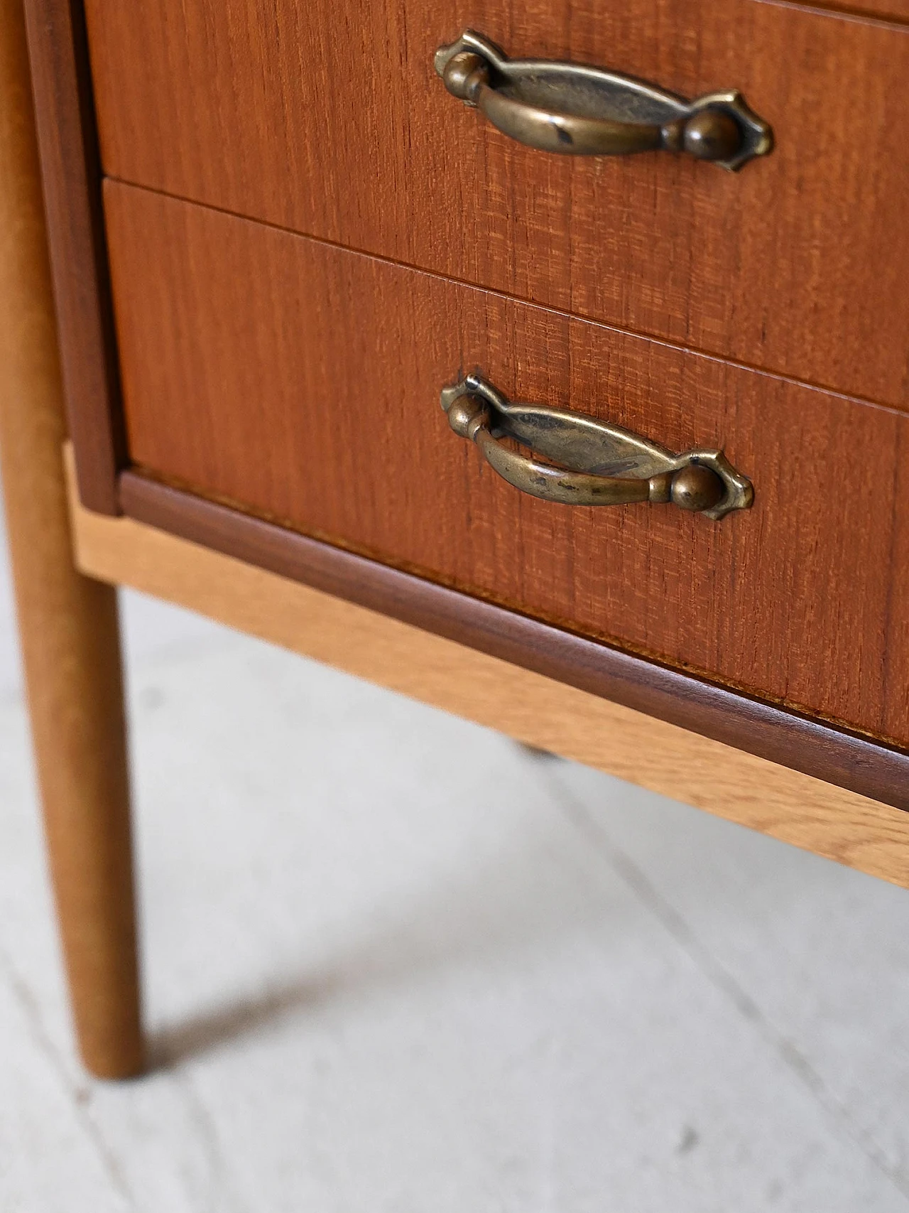 Scandinavian teak wood gossip bench, 1960s 8