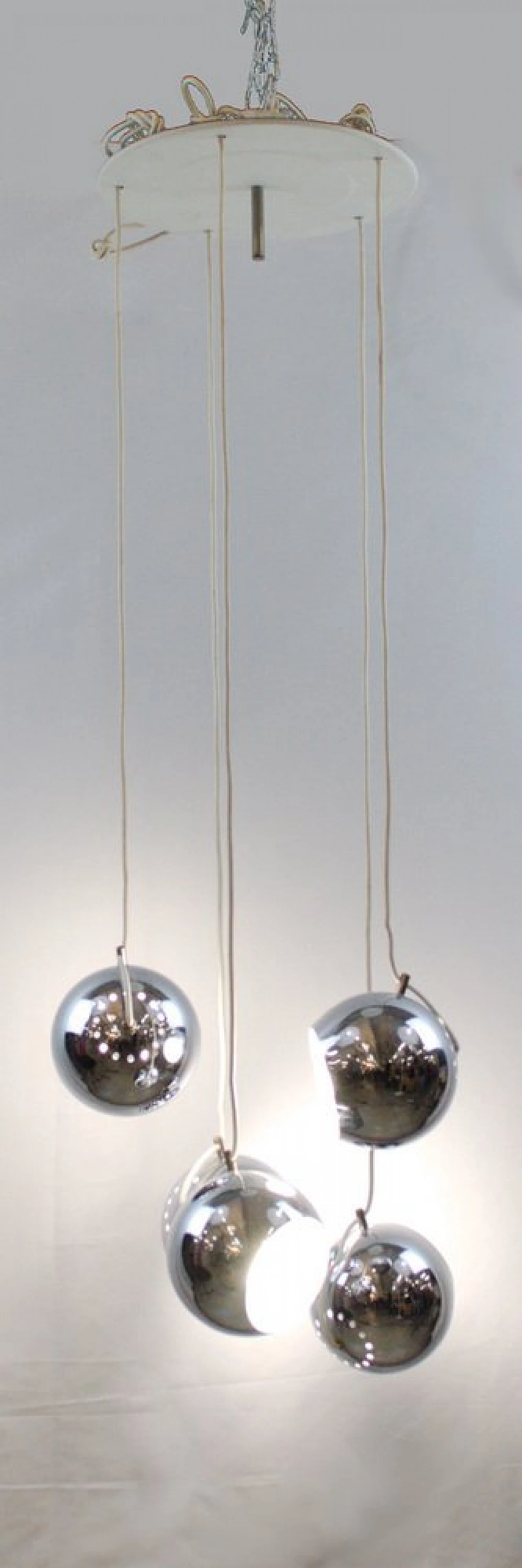 Chandelier with 5 cascading spheres by Goffredo Reggiani, 1960s 15