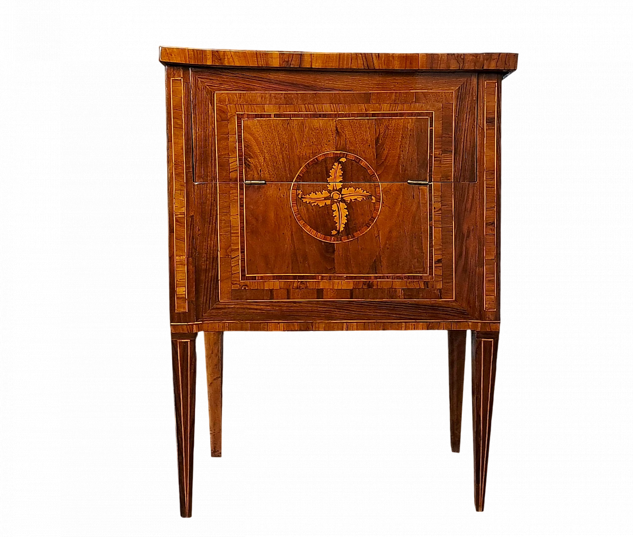 Inlaid bedside table in walnut, boxwood and bois de rose, 18th century 10