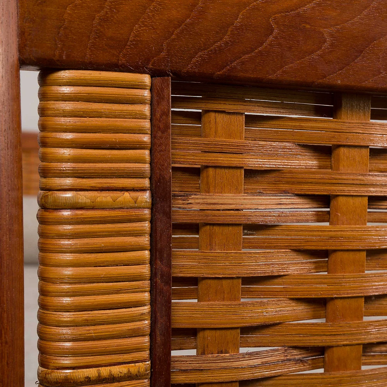 Pair of teak and rattan beds attributed to Kai Winding, 1950s 10