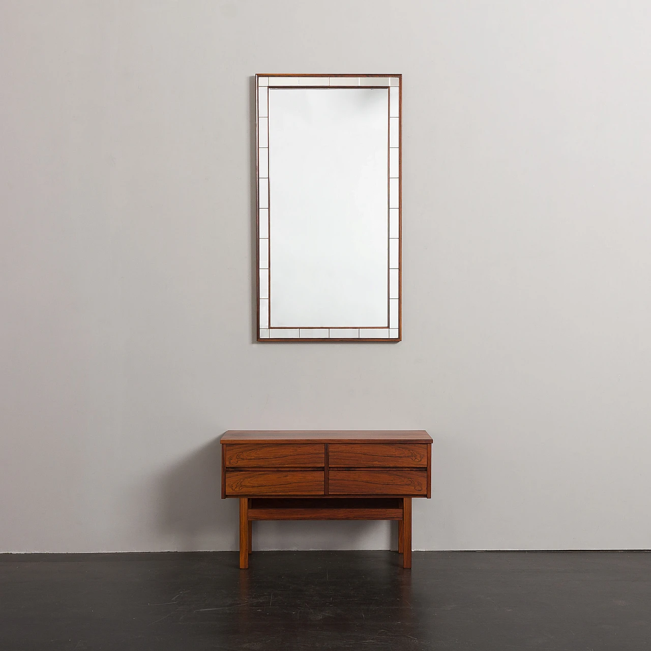 Danish rosewood console and mirror, 1960s 14