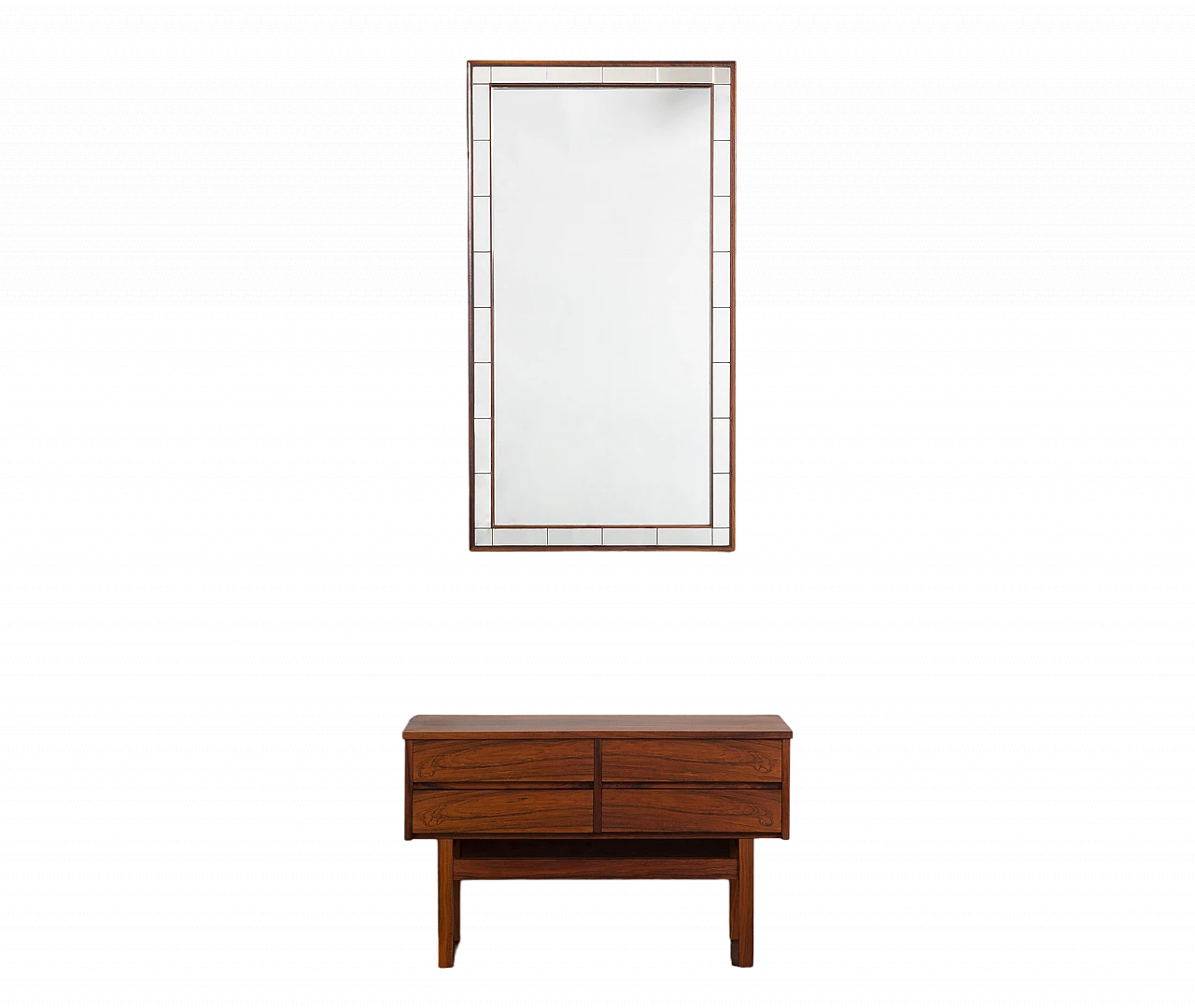 Danish rosewood console and mirror, 1960s 21