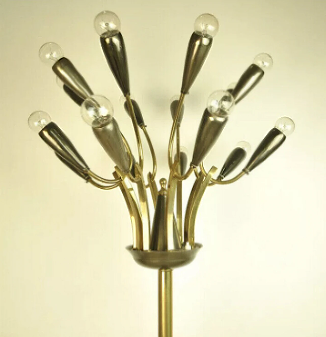 Brass sixteen-light floor lamp, 1950s 3