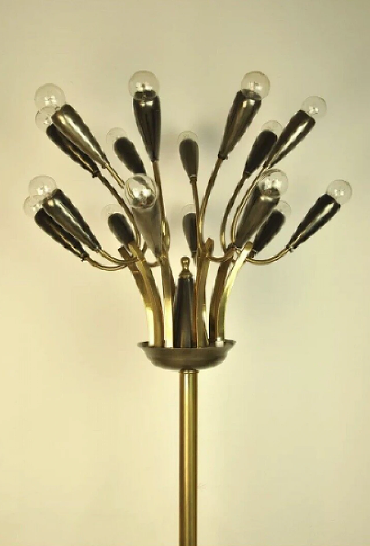 Brass sixteen-light floor lamp, 1950s 6