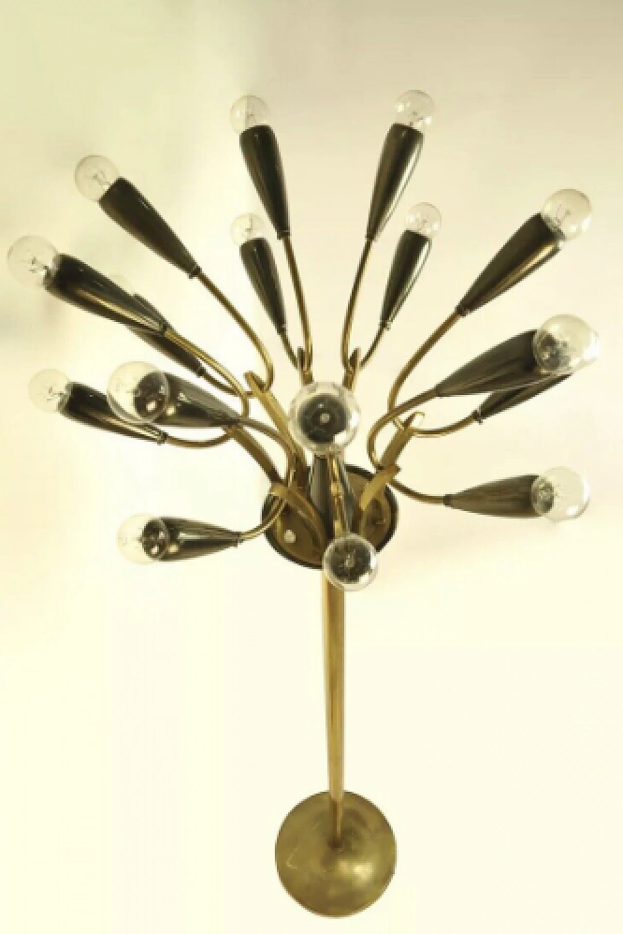 Brass sixteen-light floor lamp, 1950s 8