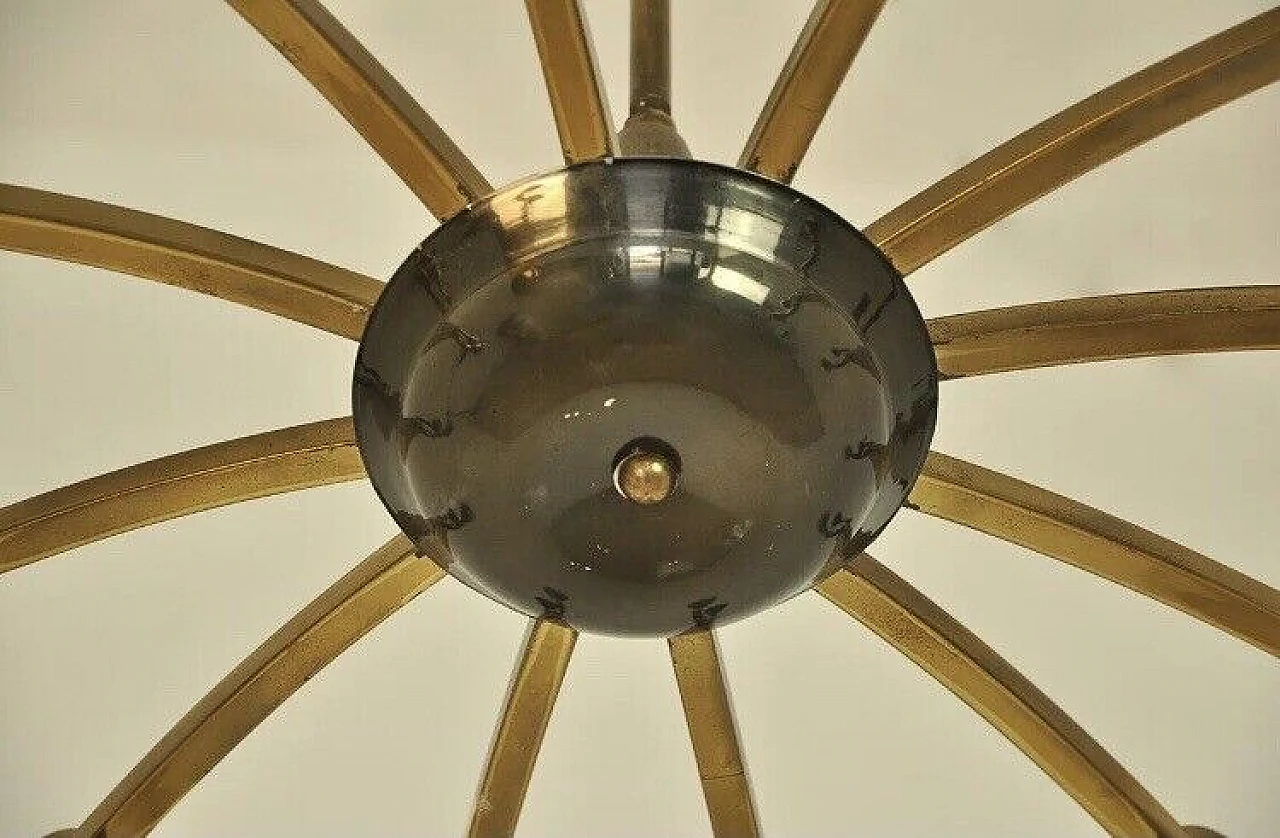 Brass twenty-four-light chandelier, 1950s 9