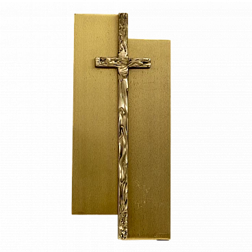 Brass crucifix by Angelo Brotto for Esperia, 1970s