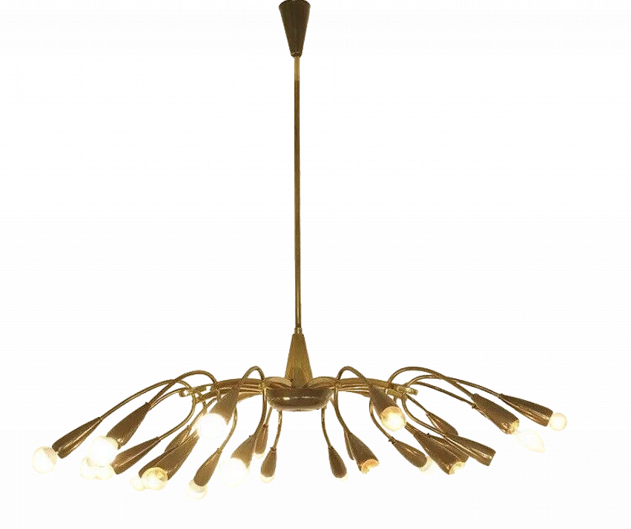 Brass twenty-four-light chandelier, 1950s 12