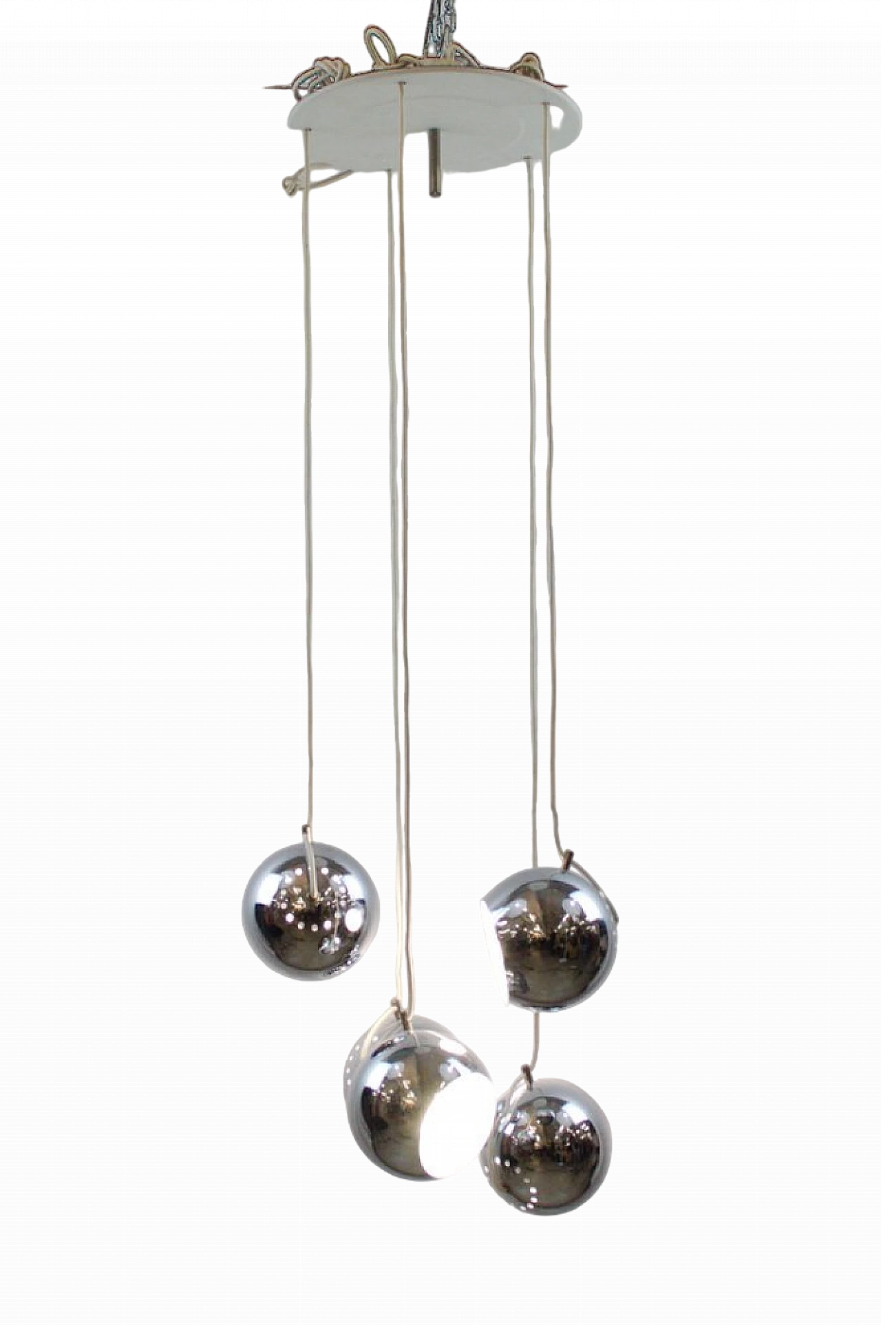 Chandelier with 5 cascading spheres by Goffredo Reggiani, 1960s 16