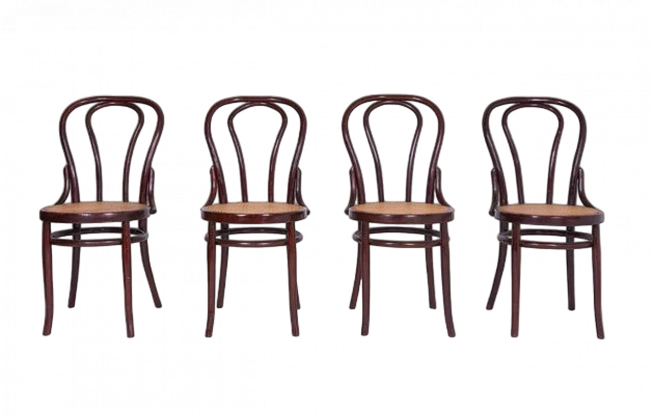 4 SL N8 chairs in wood in Thonet's style, 1940s 8