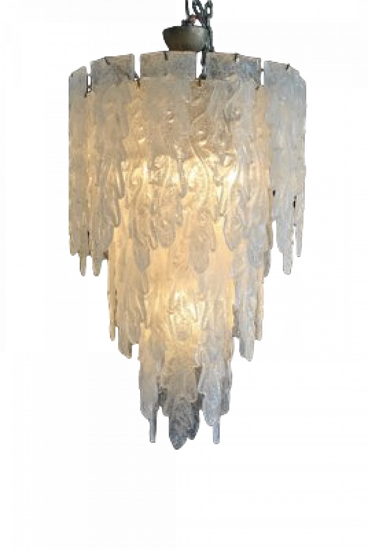 Murano Glass Chandelier with Leaves, 1970s 10