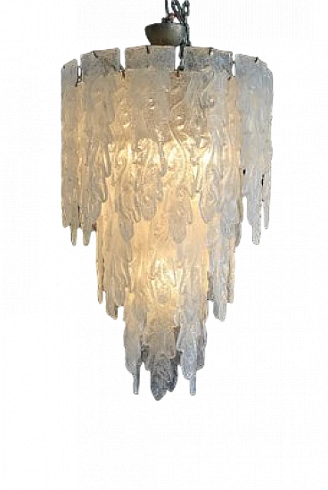 Murano Glass Chandelier with Leaves, 1970s