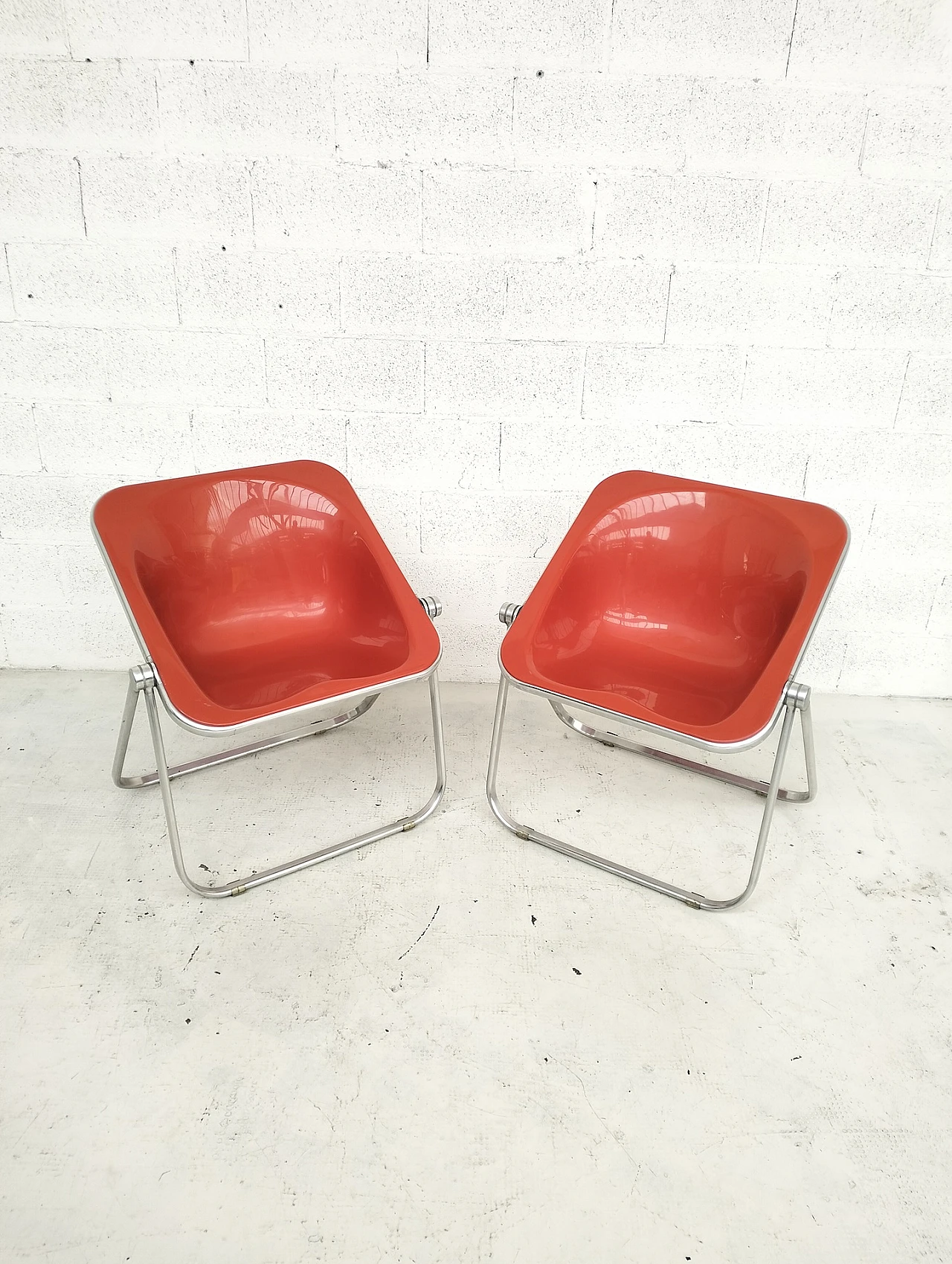 Pair of Plona folding armchairs by G. Piretti for A. Castelli, 1970s 3